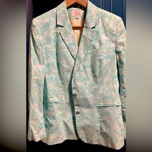 Vintage Lilly Pulitzer blue forest print blazer